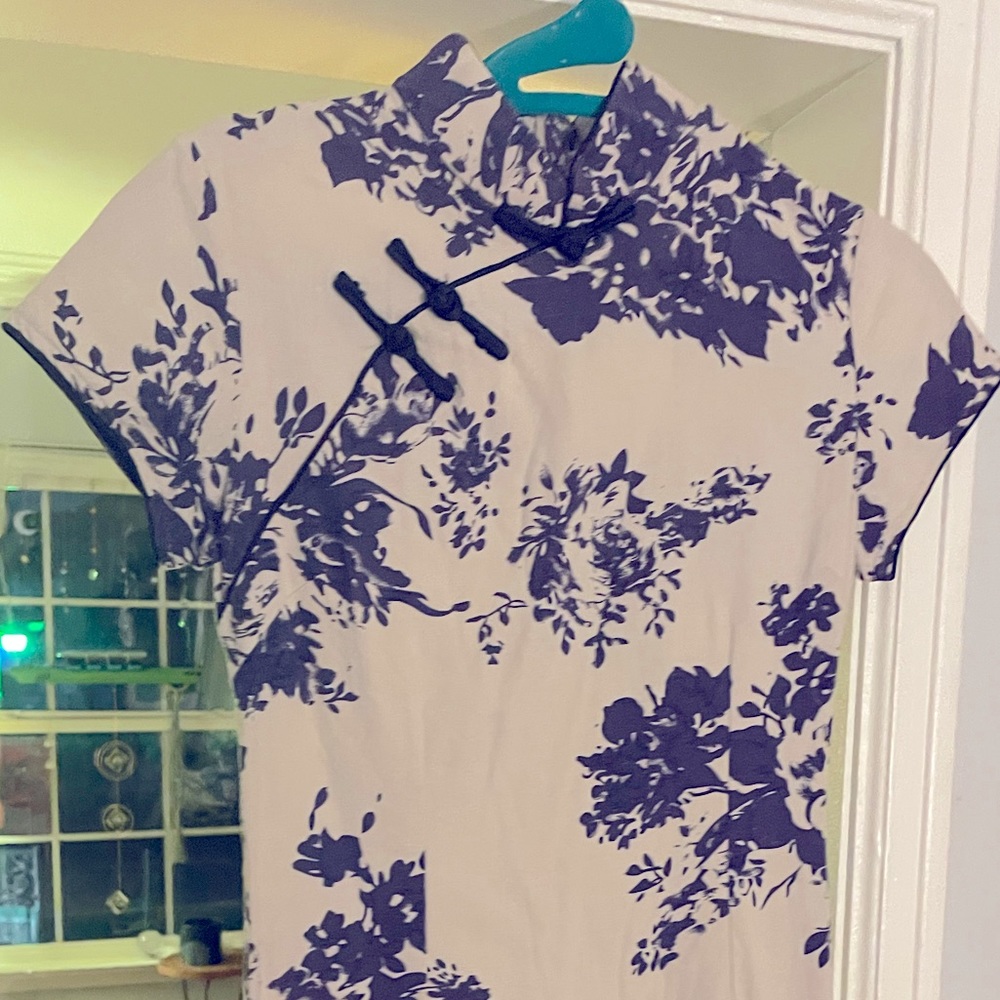 Blue & White Chinoiserie mini dress